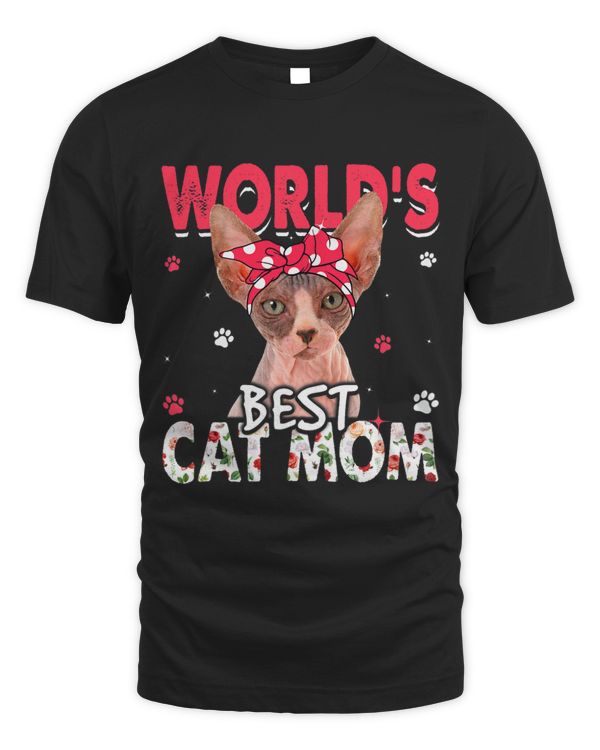Womens Worlds Best Cat Mom Funny Kitten Lover Mothers Day