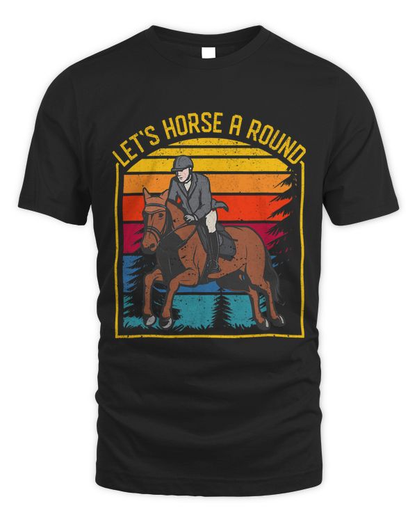 Lets Horse A Round Typography Horses Lover Racing Riding