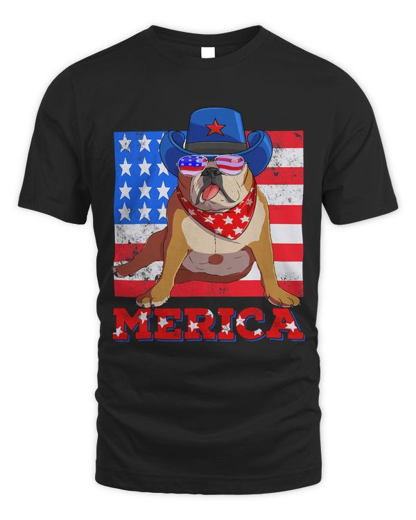 Merica English Bulldog 4th Of July USA Sunglasses 243