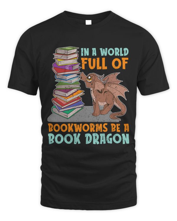 Bookworm Nerd Funny Animal Book Dragon Librarian Reading