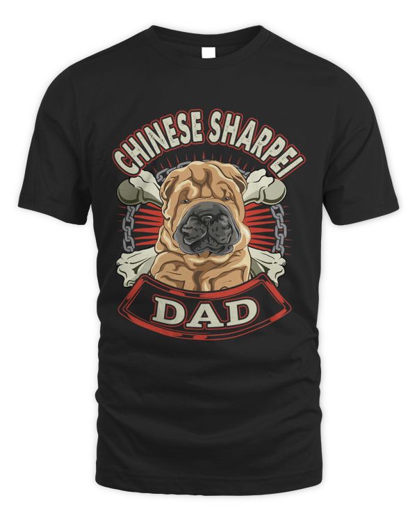 Retro Chinese SharPei Dad Gift Daddy Dog Owner Pet Father