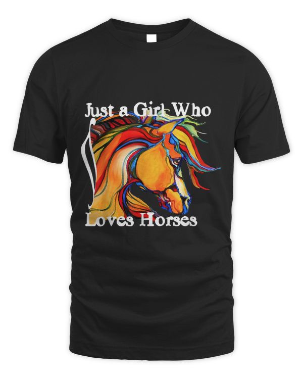 Abstract Western Girl loves horses