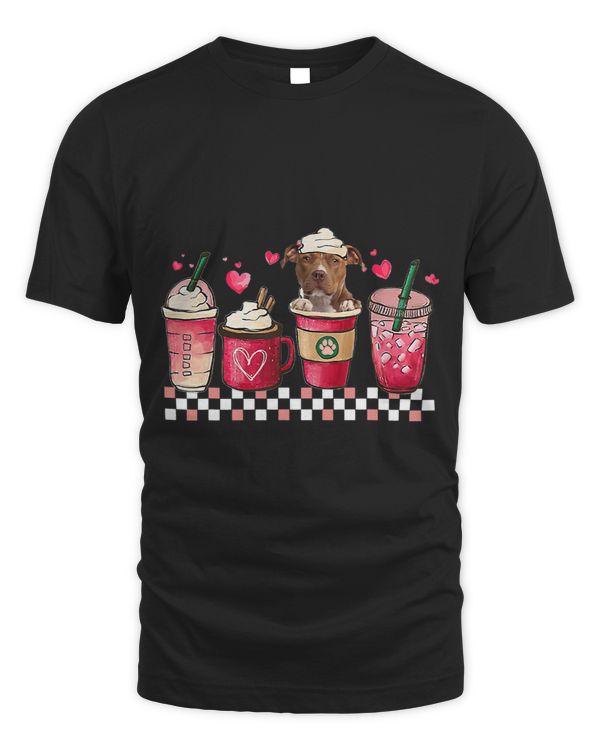 Bully Valentine Coffee Lover Heart Women Valentines Day Pitbull Dog