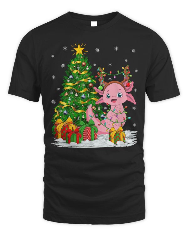 Axolotl Lover Matching Xmas Lighting Axolotl Christmas 392 - Unisex Standard T-Shirt