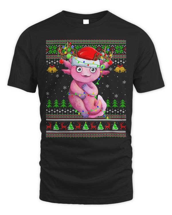 Axolotl Lover Xmas Santa Axolotl Ugly Christmas 395 - Unisex Standard T-Shirt