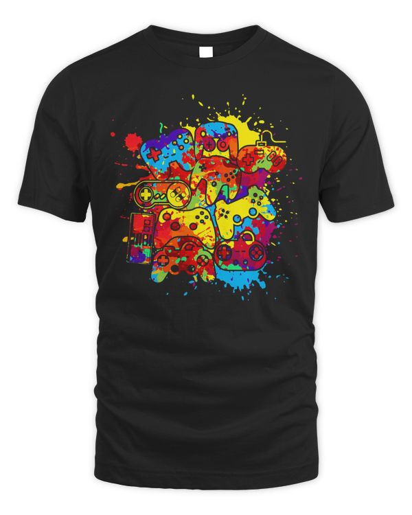 Control All The Things Video Game Controller Paint Splash 10 - Unisex Standard T-Shirt