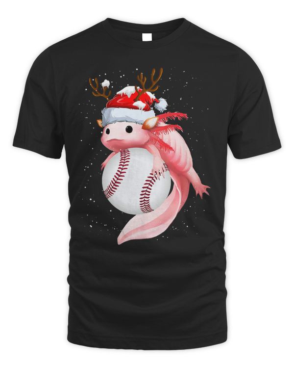 Christmas Pajama Dabbing Axolotl Baseball Santa Hat Xmas 363 - Unisex Standard T-Shirt