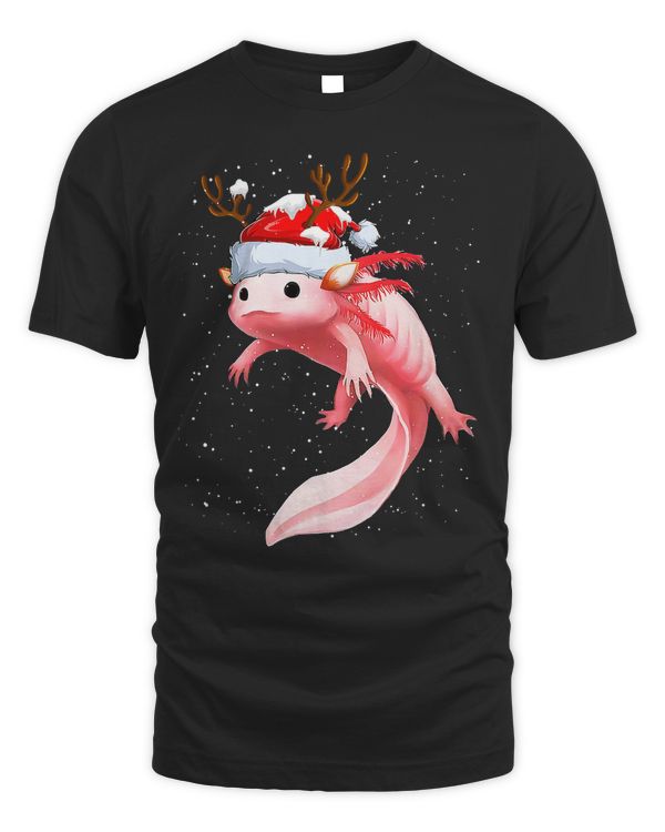 Christmas Pajama Dabbing Axolotl Santa Hat Reindeer Xmas 144 - Unisex Standard T-Shirt