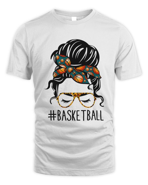 Basketball Mom Leopard Messy Bun Funny Mothers Day 2022