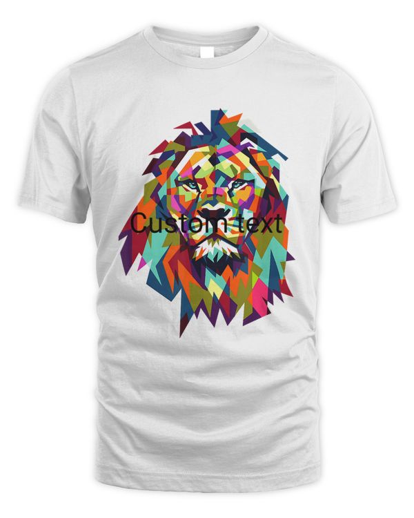 Cool Trendy Lion Geometric African Animal Leo Cat Gift Shirt - Men's Standard T-Shirt
