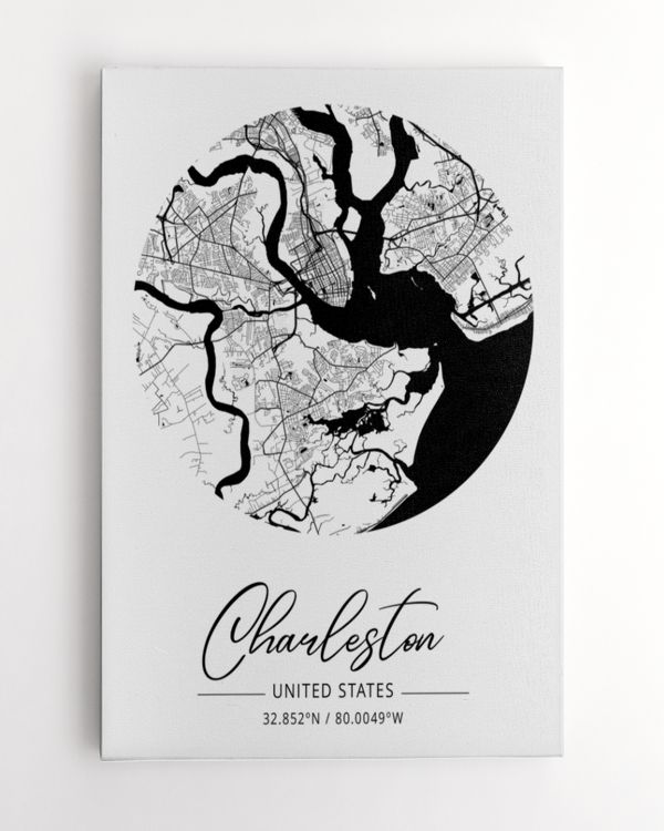 Charleston-South Carolina Black Water City Map