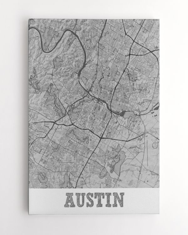 Austin-Texas Pencil City Map