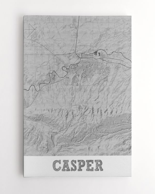 Casper-Wyoming Pencil City Map
