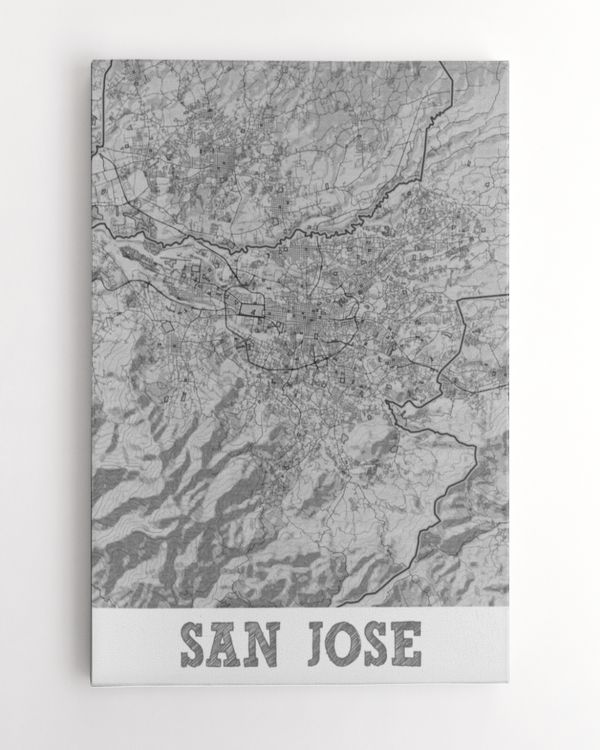 San Jose-California Pencil City Map