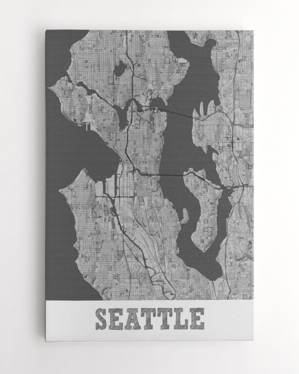 Seattle-Washington Pencil City Map
