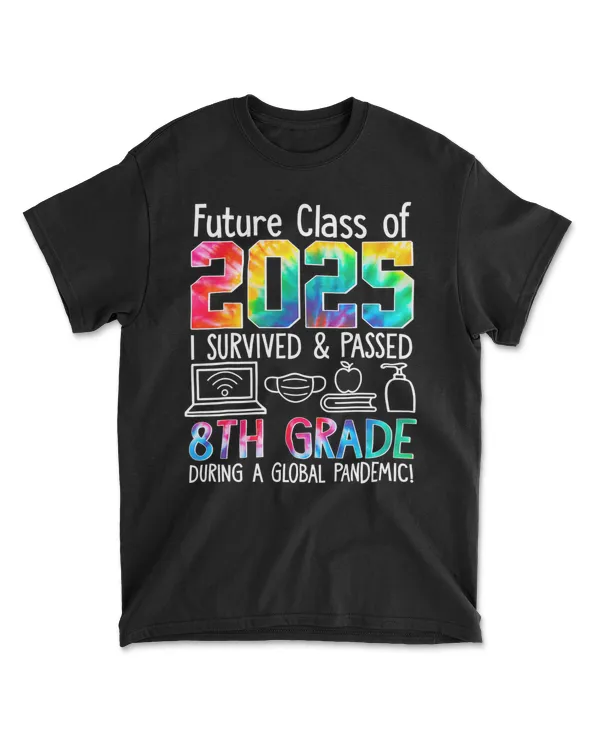 Colourful Class Of 2025 Eighth Grade Back To School T-Shirt