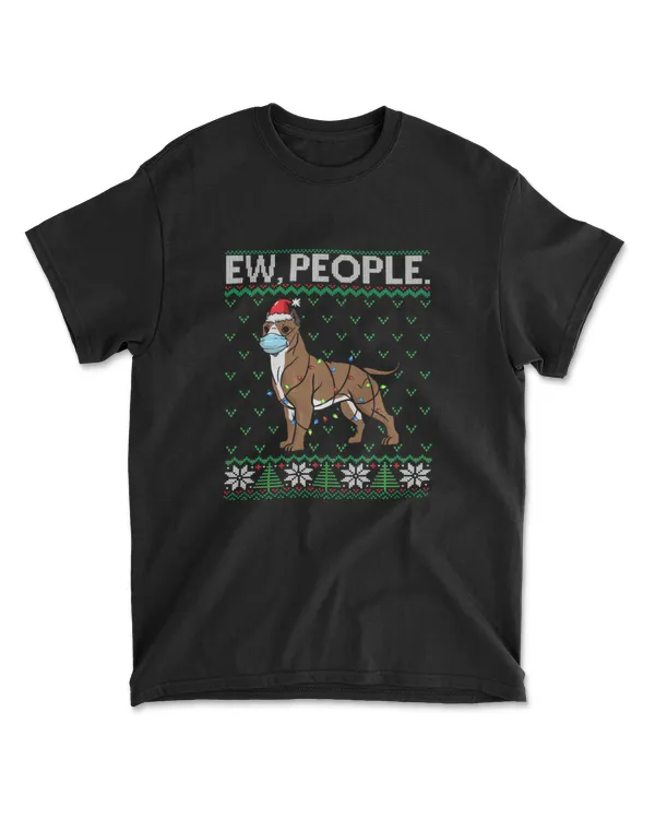 Ew People Pitbull Face Mask  Santa Dog Ugly