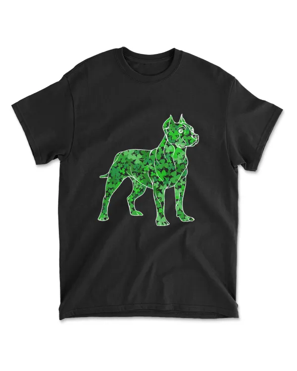 Funny Dog Pitbull Irish Shamrock St Parick