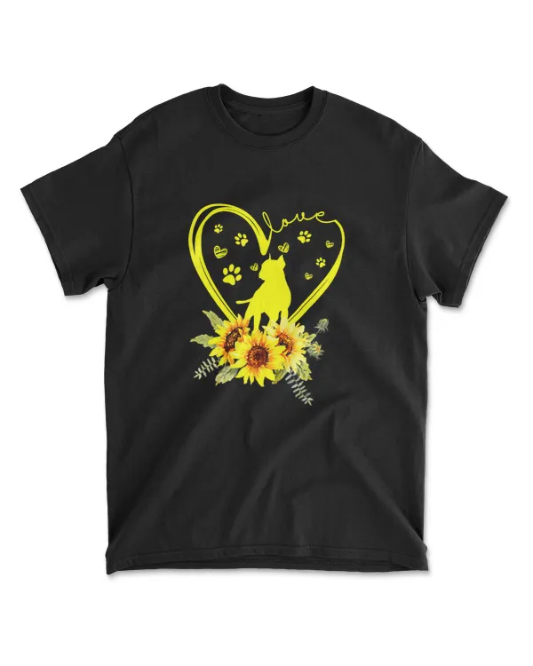 Love Pitbull Sunflower For Dog Lover Gif