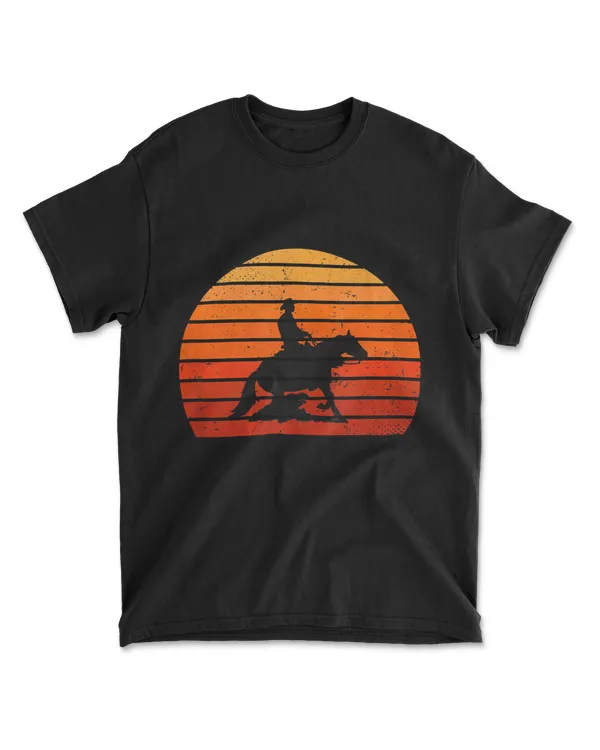 Cowboy Rodeo Horse Vintage Retro Sunset W