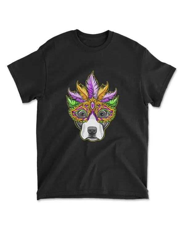 Mardi Gras Dog Mask Pitbull Funny Party