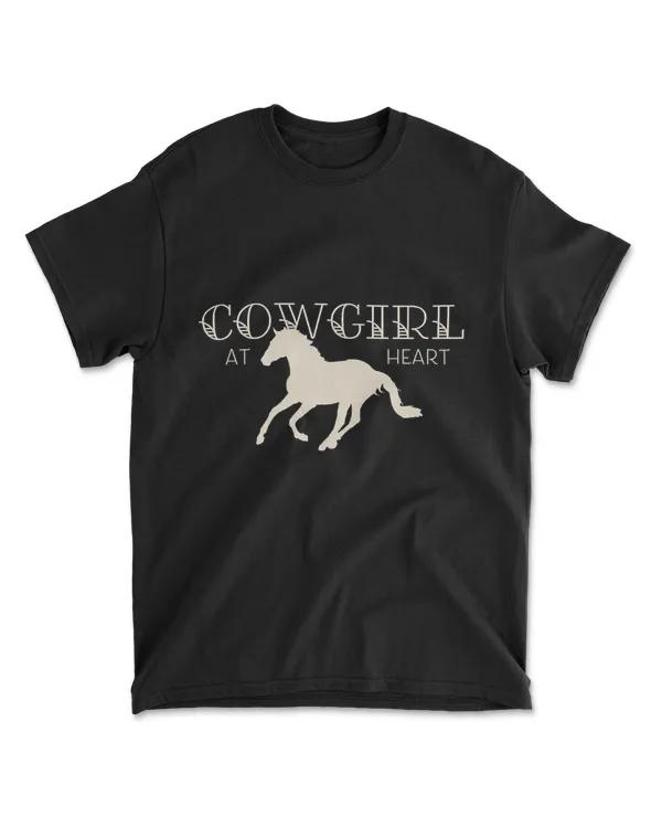 Cowgirl at Heart with Horse Design T-Shirt