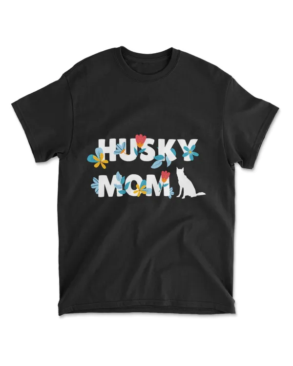 Husky Mom Floral Siberian Dog Flowers Fu