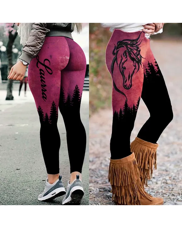 [UNIQUE] HORSE WESTERN LEGGING PINK