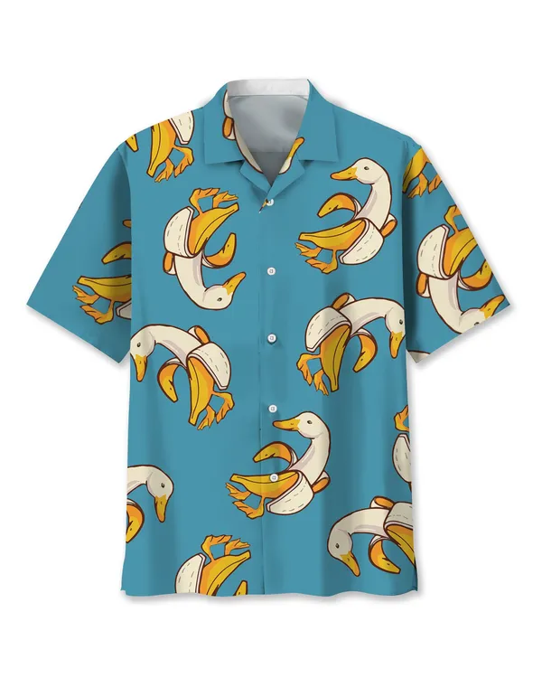 Duck Banana Funny Hawaii Shirt Button Down Customize Shirt