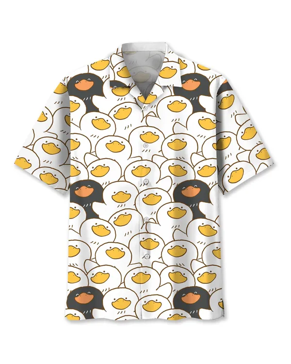 Cartoon Cute Duck Hawaii Shirt Button Down Customize Shirt