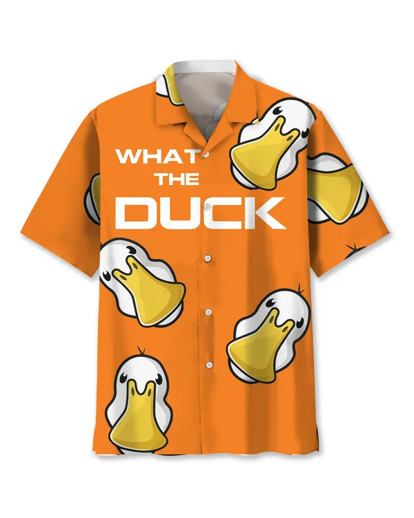 What The Duck Funny Hawaii Shirt Button Down Customize Shirt