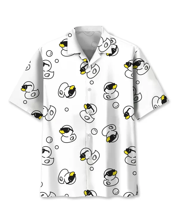 White Duck Sunglasses Shower Hawaii Shirt Button Down Customize Shirt