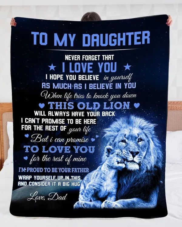 Daughter Blanket from Dad - Lion Blanket for Daughter