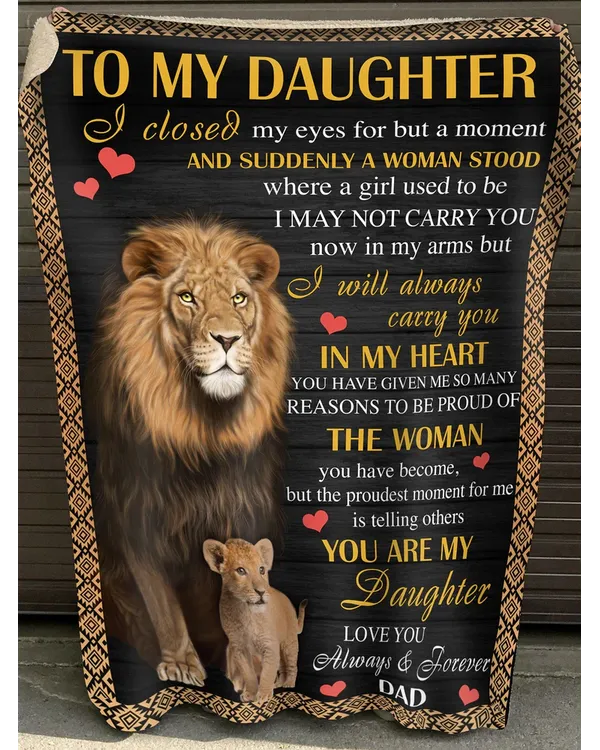 Daughter Blanket from Dad - Lion Blanket for Daughter BL03