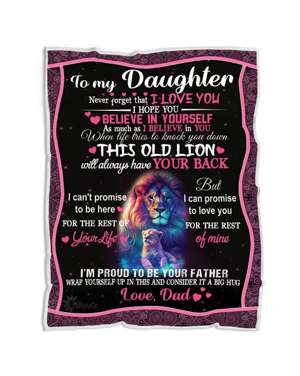 Daughter Blanket from Dad - Lion Blanket for Daughter Bl04