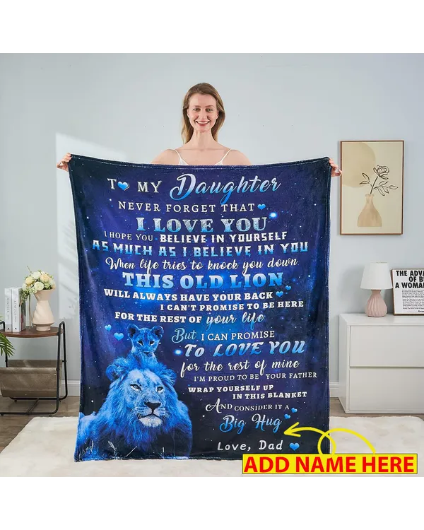 Daughter Blanket from Dad - Lion Blanket for Daughter BL05