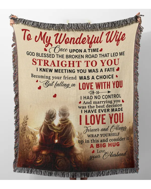 To My Wonderful Wife Woven Blanket