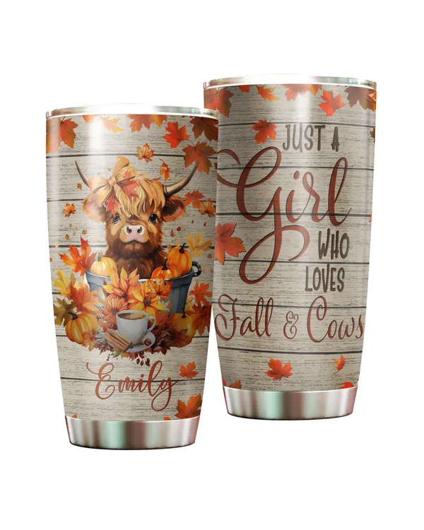 Personalized Just A Girl Who Loves Fall & Cows