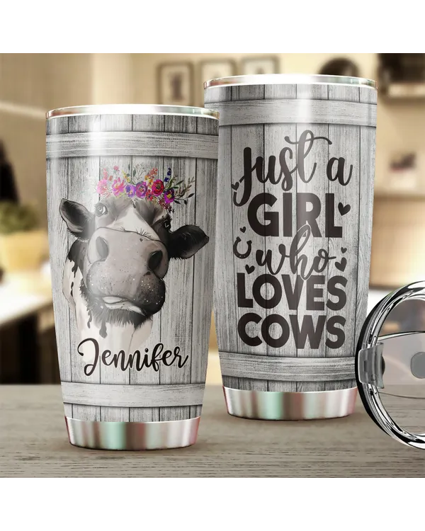 Personalized Just A Girl Who Loves Cows Flower