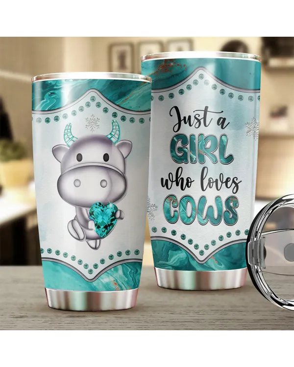 Cow Tumbler With Lid Insulated Travel Cup 20oz Jewelry Style