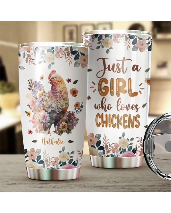 Custom Name Just A Girl Who Loves Chickens Flower