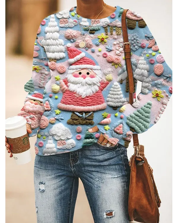 [UNIQUE] PINK SANTA SWEATER