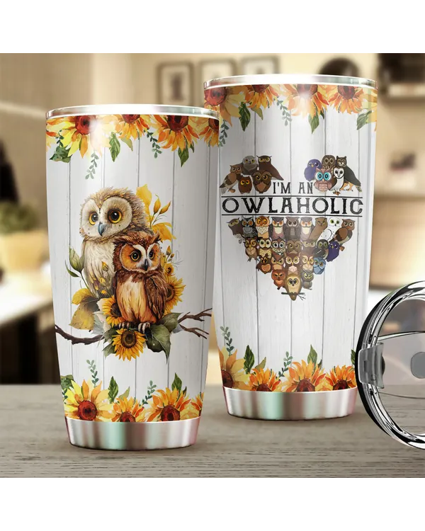 I'm An Owlaholic Funny Sunflower Owl