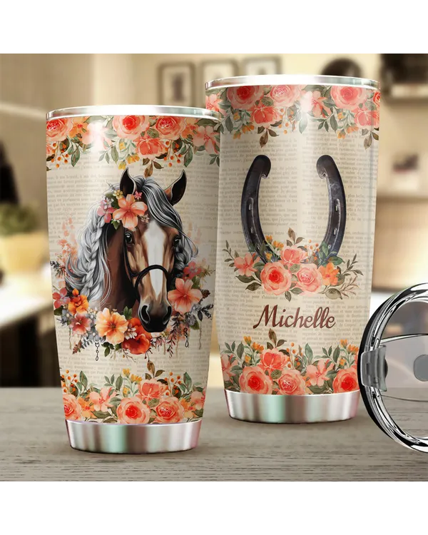 Personalized Floral Horse