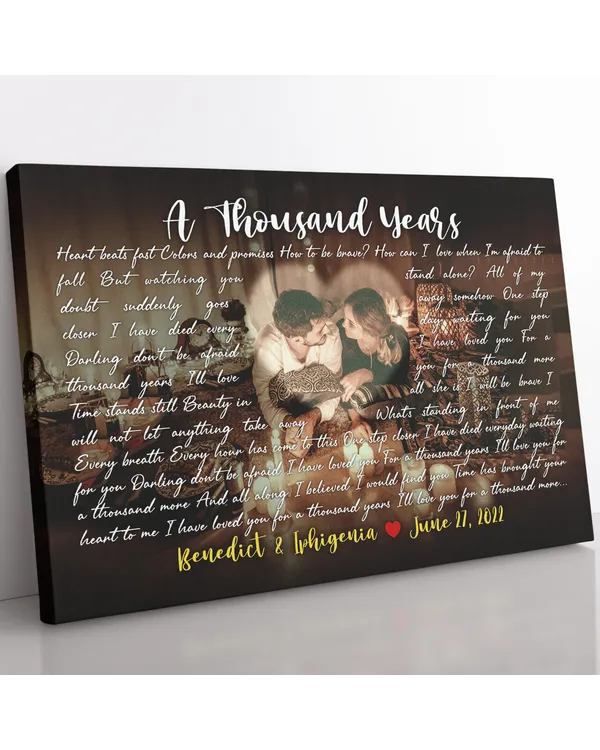 Personalized Custom Song Lyrics On Picture Photo Canvas CS48