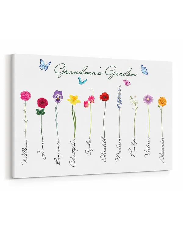 Personalized Custom Grandma's Garden Canvas Print CS103