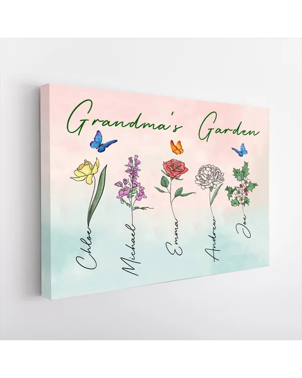 Personalized Custom Grandma's Garden Canvas Print CS104