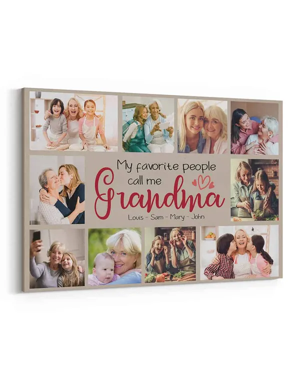 Personalized Custom Grandma Photo Collage Canvas CS130