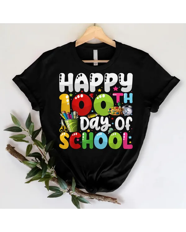 Happy 100th Day of School Teacher Student Boys Girls Shirt