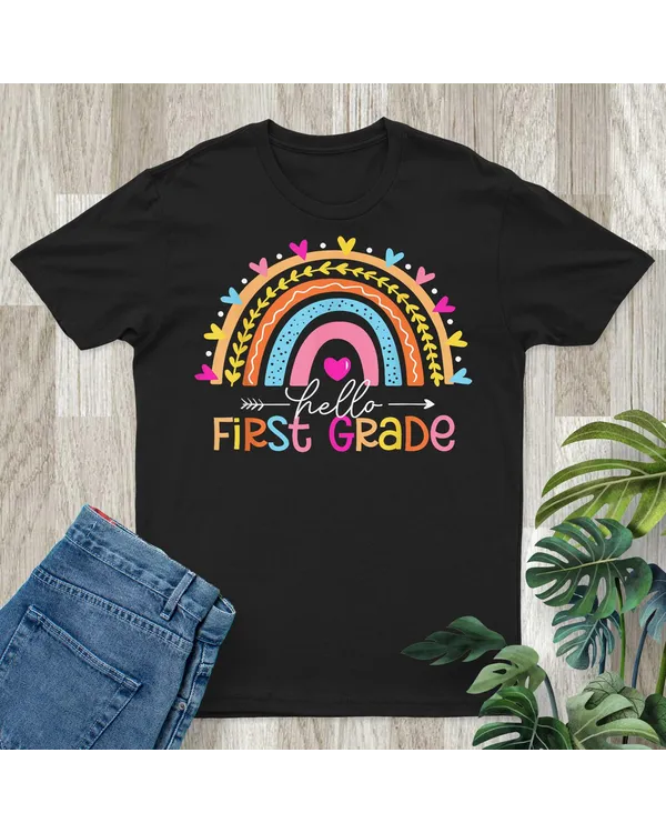 Back To School Hello 1st Grade For Kids Boy Girl Women Shirt